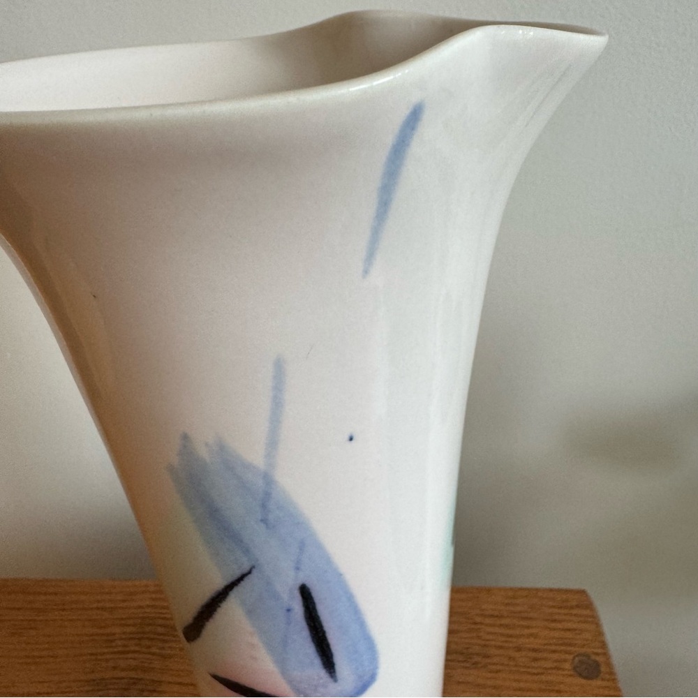 Vintage 1980 Hilborn Flower Vase Ceramic Pottery Canada Art Déco Home Decor - Picture 6 of 8